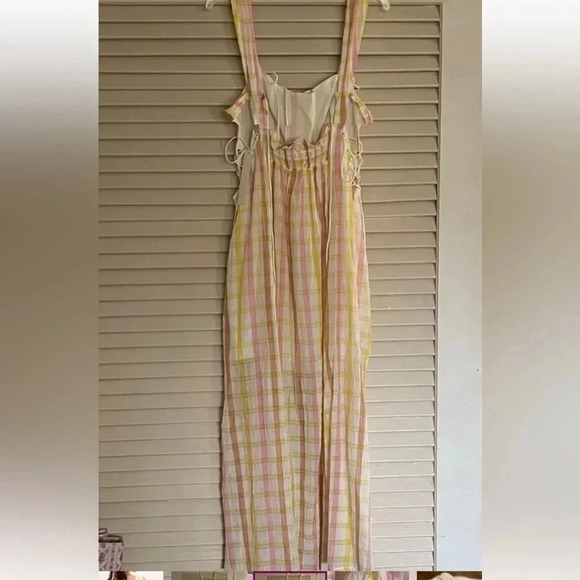 For Love and Lemons Rue Plaid Slit Midi Dress - Medium NWT - Picture 7 of 9